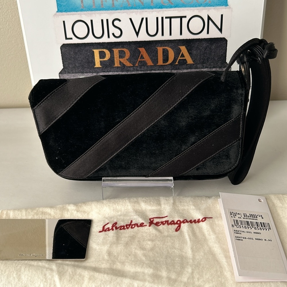 Rare Vintage Salvatore Ferragamo Wristlet and Mirror